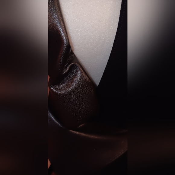 Elie Tahari LEATHER Trim Black Dress EXCELLENT CONDITION Sz 2 - Picture 9 of 11